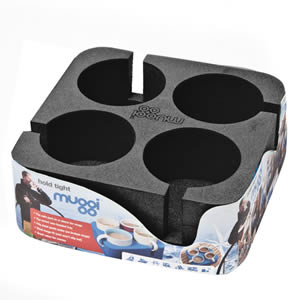 The Caraselle Black Muggi 4 Cup Holder Designed & made in England