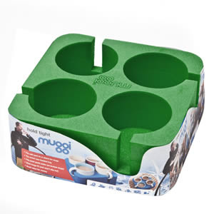 The Caraselle Green Muggi 4 Cup Holder Designed & made in England