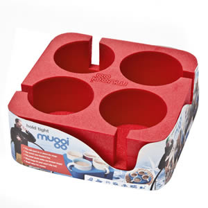 The Caraselle Red Muggi 4 Cup Holder Designed & made in England