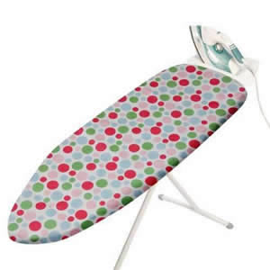 Multi Coloured Spots Design 100% Cotton Ironing Board Cover with Thick Foam Backing