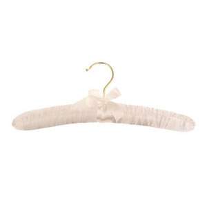 30cm Ivory Satin Padded Hanger With Gilt Hook