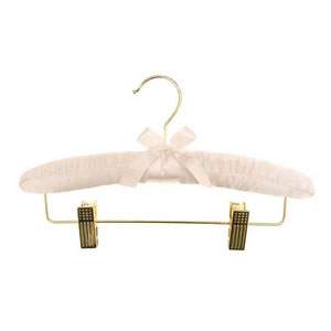 Ivory 30cm Satin Padded Hanger With Adjustable Gilt Clips
