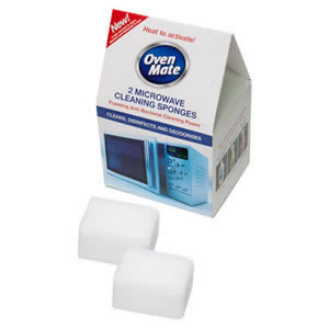 The Caraselle Oven Mate Pack of 2 x Microwave Cleaning Sponges. Made in the UK