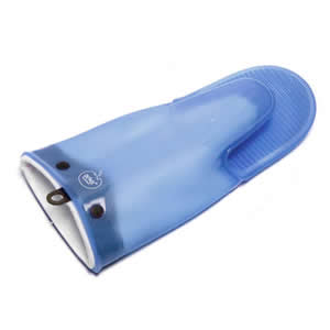The Deluxe Orka Plus Silicone Mitt with Cotton Lining in Blue