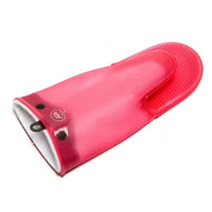 The Deluxe Orka Plus Silicone Mitt with Cotton Lining in Pink