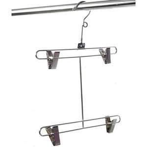 Metal Lingerie Double Bar Hanger with 4 Extra Strong Adjustable Clips