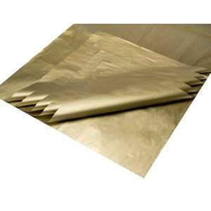 1 Pack of 10 sheets of Deluxe Metallic Gold Colour Acid Free Bleed Resistant Unbuffered Tissue Paper 500 x 700