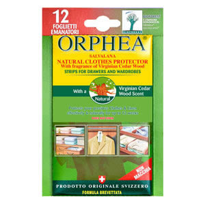 The New Caraselle Pack of 12 x Orphea Moth Repellent Strips with Cedar for Drawers & Wardrobes
