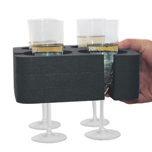Black Champagne & Wine Glass Muggi Holder Designed & made in England