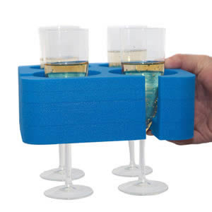 Blue Champagne & Wine Glass Muggi Holder Designed & made in England
