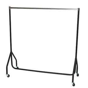 Children's clothes rail with chrome and black tubing