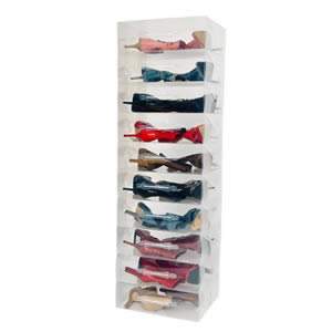 10 Stackable Clear Mid Calf Boots Storage Boxes