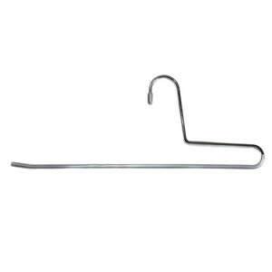 1 Deluxe Metallic Silver Non-Slip Trouser Hanger with Chrome Hook