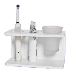 Freestanding White Shaker style Toothbrush Holder
