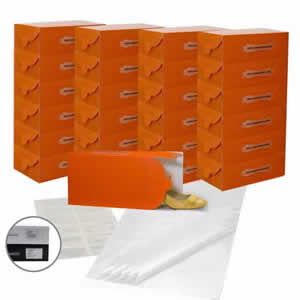 25 x Caraselle Tangerine Ladies Shoe Boxes + 12 Clear Adhesive PVC Pockets + 25 sheets of Acid Free Tissue Paper