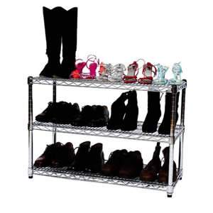 Steel Shoe Rack with Chrome Finish