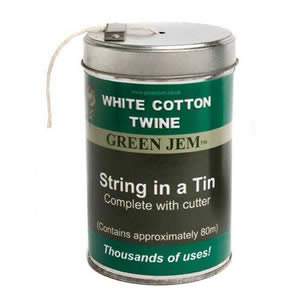 String in a Tin - White Cotton Twine