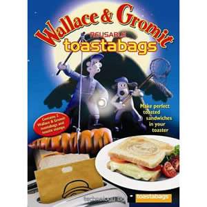 Wallace & Gromit Reusable Toastabags - 1 Pack of 2. Toast sandwiches and snacks in your toaster with no mess. Can be reused up to 100 times