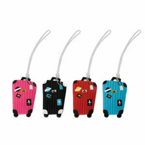 Funky Suitcase Design Luggage Labels, assorted colours