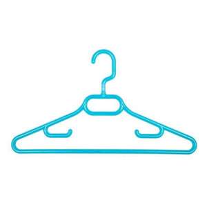 1 Pack of 3 Childrens' Turquoise Plastic Coat Hangers with Swivel Rotating Hook