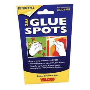 Pack of 80 VELCRO� Brand Removable 12mm Acid Free Glue Spots (60611)