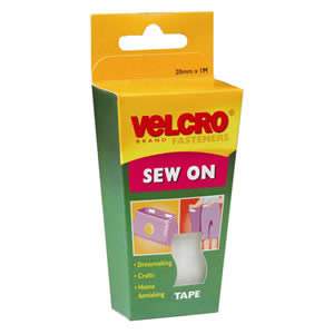 Pack of VELCROÂ® Brand White Sew On Tape 20mm x 1M (60298)
