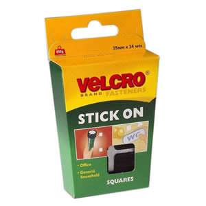 Pack of 24 VELCRO� Brand Black 25mm Stick On Squares (60236)