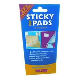 VELCRO� Brand Pack of 70 White Double Sided Sticky Foam Pads, 70 pads, 12 x 25mm (60600)