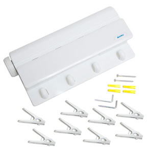 The Caraselle Indoor Retractable 4 Clothes Line by Minky. Gives 12metres of Drying Space. 10 Easy Clip Hangers included.