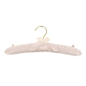 30cm White Satin Padded Hanger With Gilt Hook