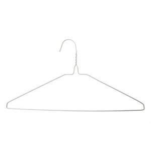 10 White Finish Metal Shirt Hangers 40cm