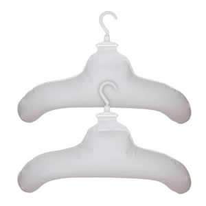 2 White PVC Inflatable Coat Hangers with Rotating Hook
