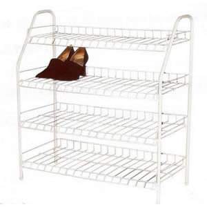 White Wire Shoe Rack