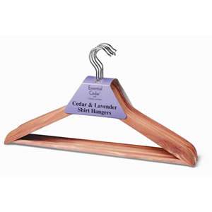 Pack of 5 x Deluxe Woodlore Aromatic Cedar Wood Shirt Hangers infused with Lavender
