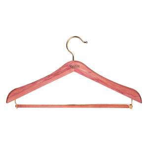 2 Deluxe Woodlore Standard Cedar Suit Hangers with Locking Trouser Bar.