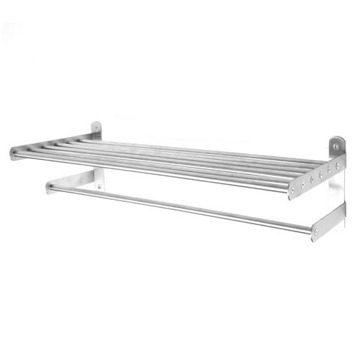 Stainless steel wall mounted towel shelf with fixing screws