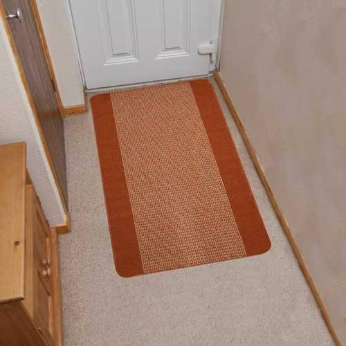 Verona ENTRANCE RUNNER DOOR MAT 67 x 120cms Light & Dark Rust & Brown