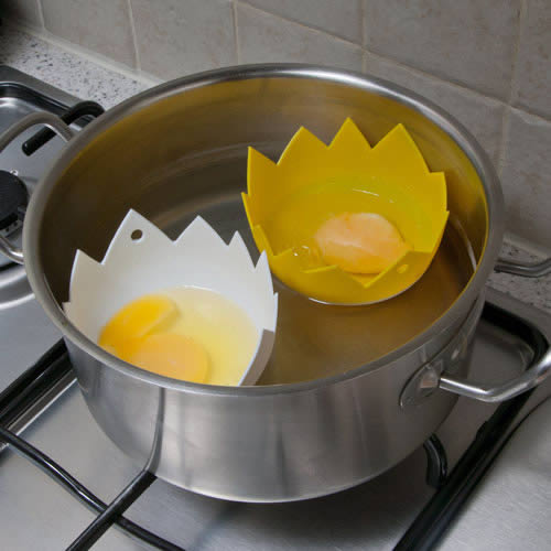 Two Silicone Egg Poachers with non stick coating