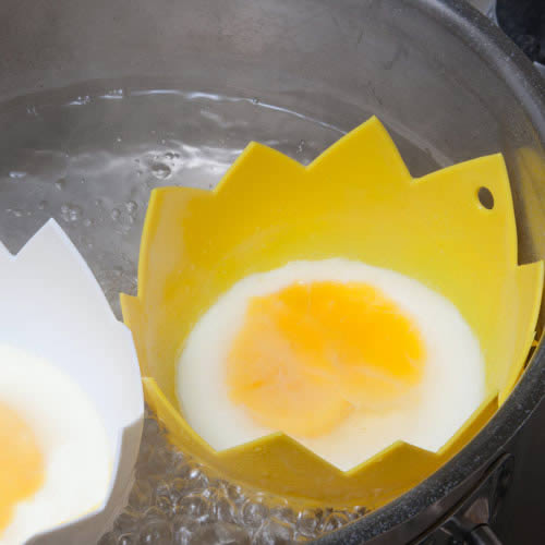 Two Silicone Egg Poachers with non stick coating