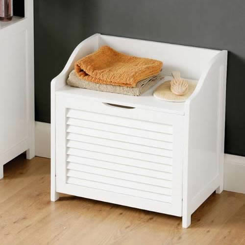 Deluxe Shaker Style White wooden Storage Chest with hinged lid