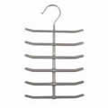 1 Non-Slip Metallic Silver Tie Hanger for up to 12 Ties