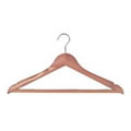Deluxe cedar wood suit hanger with non-slip trouser bar and notches