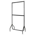 3' Black Extended Garment Rail with Extension Pieces and Centre Rail