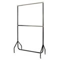 4' Black Garment Rail, Extension Pieces, Chrome Top & Centre Rail