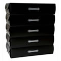 5 Large Black Storage Boxes