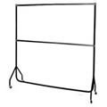 6ft Extended Black & Chrome Garment Rail including extension pieces