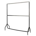 6' Wide 6'1" High Black Garment Rail. Chrome Top & Centre Rail