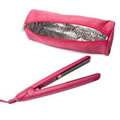 Travel Hair Straightener in Pink with Free Heat Resistant Travel Pouch