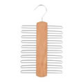 Deluxe Beechwood and Chrome 20-Tie Rack