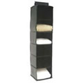 Deluxe Black Leatherette 6 Pocket Hanging Sweater Organizer 122 x 30 x 30cms